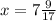 x=7\frac{9}{17}