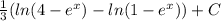 \frac{1}{3}(ln(4-e^x)-ln(1-e^x))+C