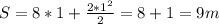 S=8*1+\frac{2*1^2}{2}=8+1=9m