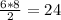 \frac{6*8}{2}=24