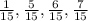 \frac{1}{15} , \frac{5}{15} , \frac{6}{15} , \frac{7}{15}