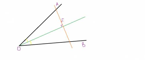 Дан угол аов и точка с внутри него . постройте прямую , которая проходит через точку с и пересекает 
