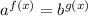 a^{f(x)}=b^{g(x)}