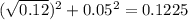 (\sqrt{0.12})^2 +0.05^2 = 0.1225