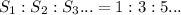 S_{1}:S_{2}:S_{3}...=1:3:5...