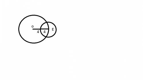 Омети точки о иетак,чтобы ое=8см.постройте окружнасть с центром е и радиусом 4см. пересикаются ли ок