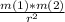 \frac{m(1)*m(2)}{r^2}