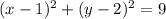 (x-1)^{2}+(y -2)^{2}=9