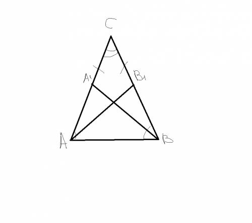 От вершины с равнобедренного треугольника авс с основанием ав отложены равные отрезки са1 на стороне