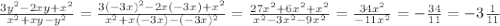 \frac{3y^2- 2xy + x^2}{x^2+ xy- y^2}=\frac{3(-3x)^2- 2x(-3x) + x^2}{x^2+ x(-3x)- (-3x)^2}=\frac{27x^2+ 6x^2+ x^2}{x^2- 3x^2- 9x^2}=\frac{34x^2}{-11x^2}=-\frac{34}{11}=-3\frac{1}{11}