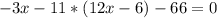 -3x-11*(12x-6)-66=0