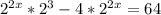 2^{2x}*2^3-4*2^{2x}=64