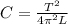 C=\frac{T^2}{4\pi^2L}