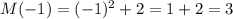 M(-1)=(-1)^2+2=1+2=3