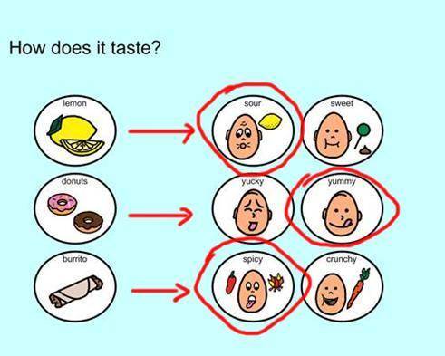 1now complete the menu with the words from task 1.2 how does it taste? choose the right word.