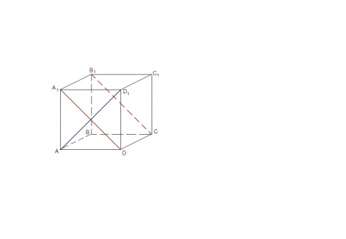 Abcda1b1c1d1-куб. найдите угол между скрещивающимися прямыми ad1 и b1c