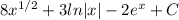 8x^{1/2}+3ln|x|-2e^{x}+C