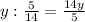 y:\frac{5}{14}=\frac{14y}{5}