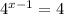 4^{x-1}=4