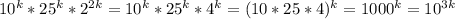 10^k*25^k*2^{2k}=10^k*25^k*4^k=(10*25*4)^k=1000^k=10^{3k}