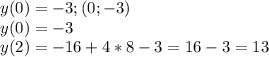 y(0)=-3;(0;-3)\\y(0)=-3\\y(2)=-16+4*8-3=16-3=13