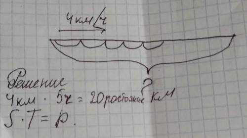 Турист шёл 5 часов со скоростью 4 км/ч 1) составьте таблицу зависимости 2)постройте график движения