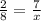 \frac{2}{8} = \frac{7}{x}