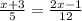 \frac{x + 3}{5} = \frac{2x - 1}{12}