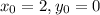 x_{0}=2, y_{0}=0