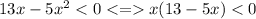 13x-5x^2<0<=x(13-5x)<0