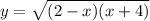 y=\sqrt{(2-x)(x+4)}