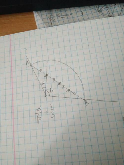 Можно использовать только линейку и циркуль : 1) разделите угол в отношении 3: 1 напишите построение