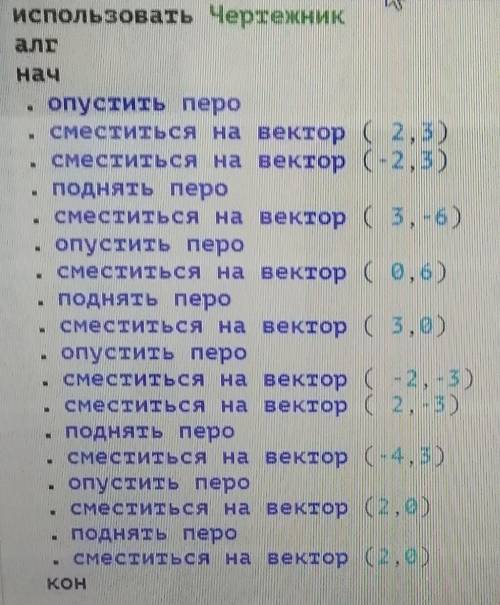 Используя команду сместиться на вектор начертить букву ж в программе кумир