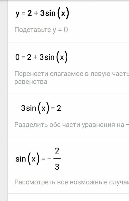 Найти область определения и множество точек значений данной функции у=2+3sin(x)​