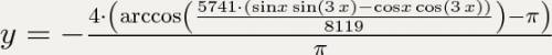 Нужно найти множество значений функции y=4/п*arccos(√0,5(cosx*cos3x - sinx*sin3x))