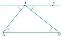 По пож.: 1) свойство углов при основании равнобедренного треугольника.2) теорема о сумме углов треуг