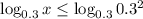 \log_{0.3}x\leq \log_{0.3}0.3^2