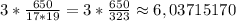 3*\frac{650}{17*19}=3*\frac{650}{323}\approx 6,03715170