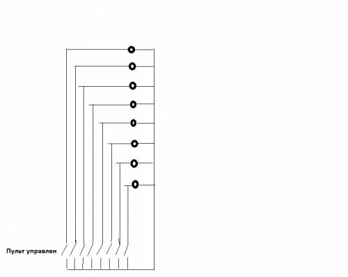 Начертите схему параллельного соединения 8 нефтяных вышек в кульсары, чтобы выключатели находились н
