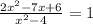 \frac{2x^{2}-7x+6}{x^{2}-4}=1\\ 