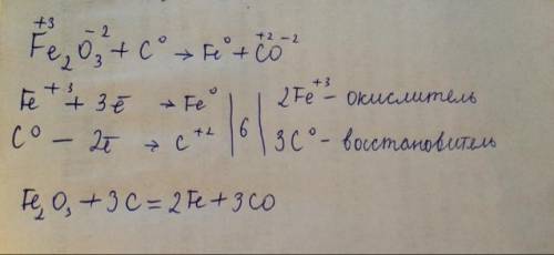 Решите или я порежу вены рассмотрите реакцию fe2o3+c=fe+co как окислительно востановительную. состав