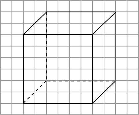 Построй на листе бумаги в клетку изображения куба