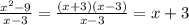 \frac{x^2-9}{x-3}=\frac{(x+3)(x-3)}{x-3}=x+3