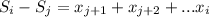 S_i-S_j=x_{j+1}+x_{j+2}+...x_{i}