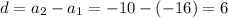 d=a_2-a_1=-10-(-16)=6