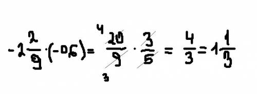 Решить ! минус две целых 2/9 умножить на (-0,6)=?