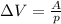 зV = \frac{A}{p}