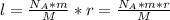 l=\frac{N_A*m}{M}*r=\frac{N_A*m*r}{M}