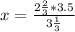 x = \frac{2\frac{2}{3} * 3.5} {3\frac{1}{3}}