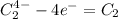 C_{2}^{4-} - 4e^{-} = C_{2}